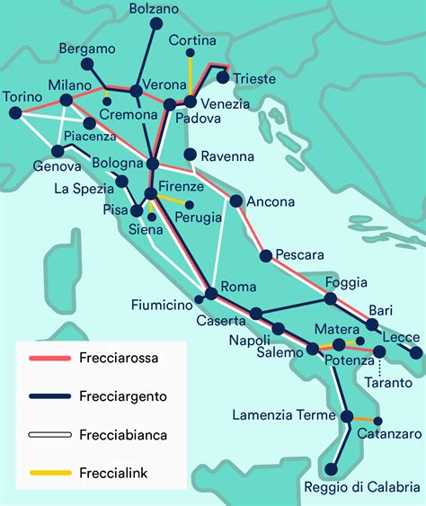 Map of Train in Italy